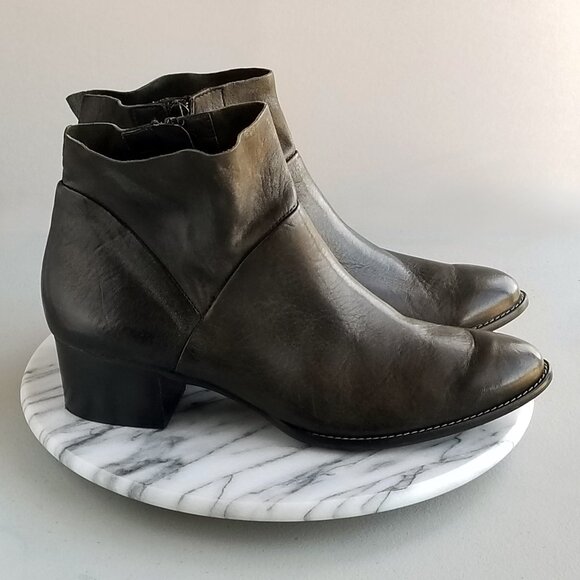 Paul Green Classic Ankle Boots Nelly US 10 Dark Brown Leather Luxury Bootie - Picture 1 of 16